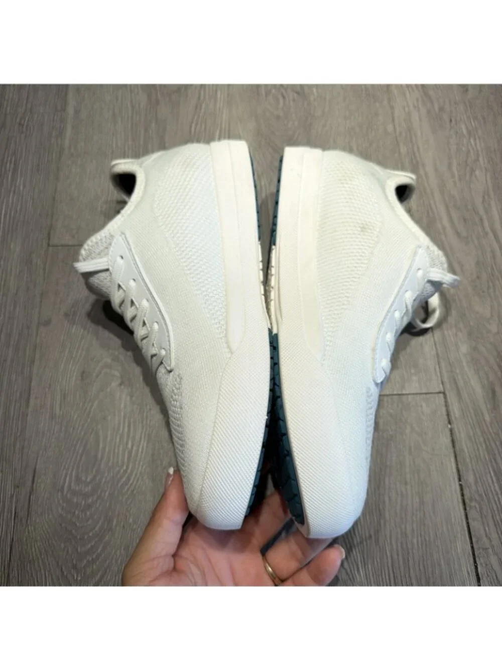Vessi Shoes Womens 9 Weekend Sneakers White Knit Lace Up Round Toe Low Top